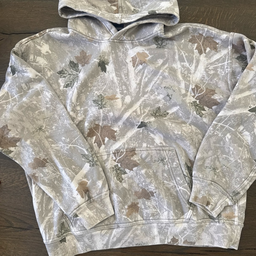Abercrombie & Fitch Leaf Pattern Hoodie - Gray and Brown